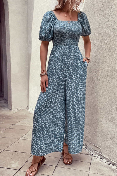 Printed Square Neck Jumpsuit with Pockets *IN STOCK*