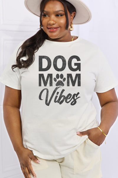 Simply Love Full Size DOG MOM VIBES Graphic Cotton Tee