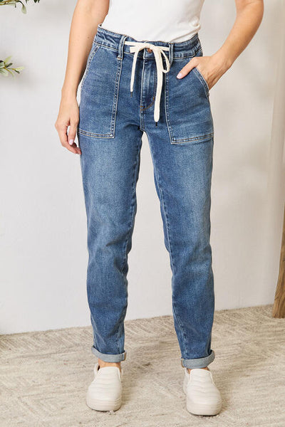 Judy Blue High Waist Drawstring Denim Jeans