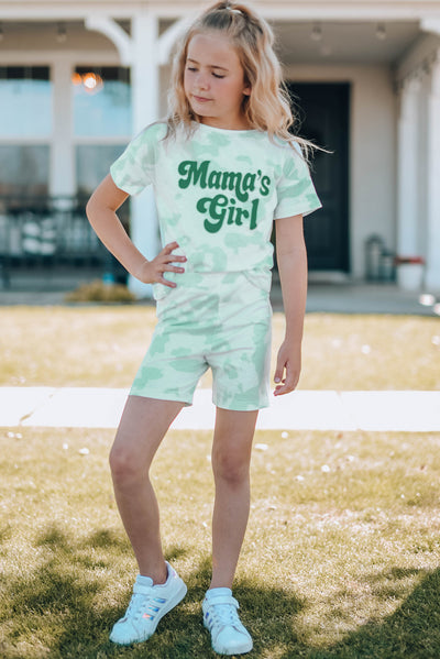 Girls Printed Letter Graphic Lounge Set