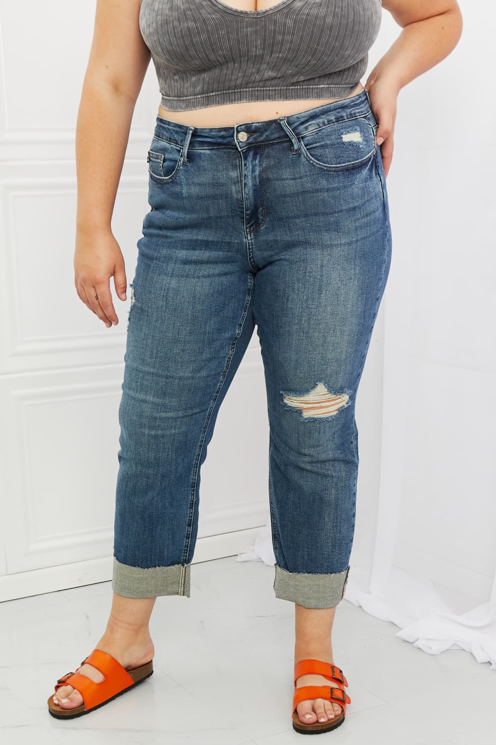 Judy Blue Michelle Straight Dad Jeans