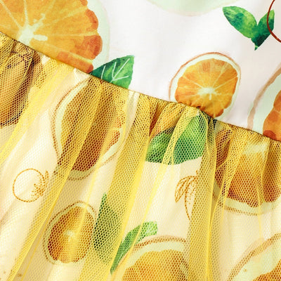 Fruit Print Tie Shoulder Dress