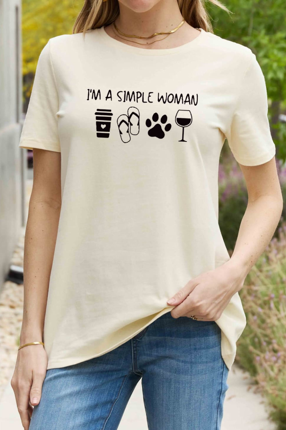 Simply Love Full Size I'M A SIMPLE WOMAN Graphic Cotton Tee