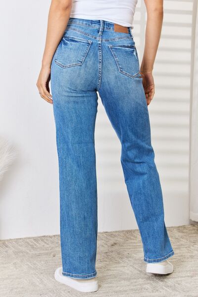 Judy Blue Full High Waist Distressed Straight-Leg Jeans