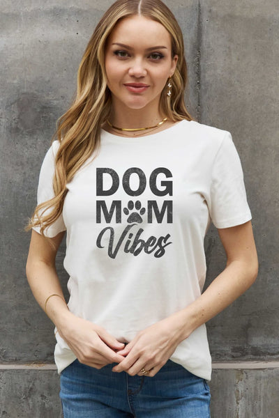 Simply Love Full Size DOG MOM VIBES Graphic Cotton Tee