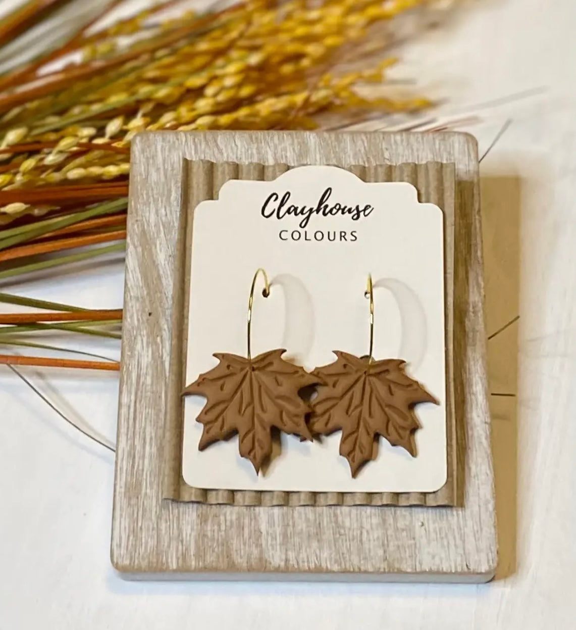 Leaf Clay Earrings